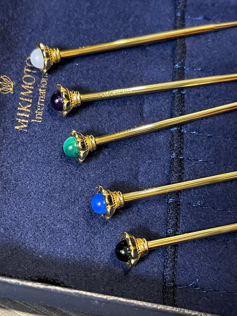 MIKIMOTO 半貴石フルーツピック　5本セット