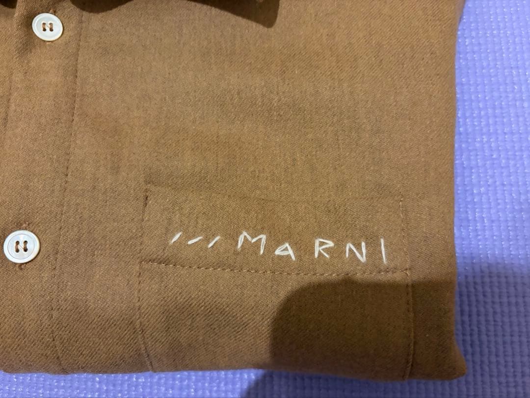 MARNI マルニ クロップド丈 シャツ ジャケット キャメル 42