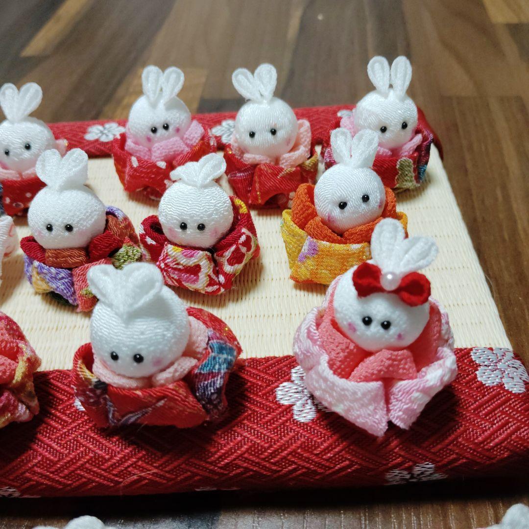 ウサギのひな人形 18体セット　ピンク系