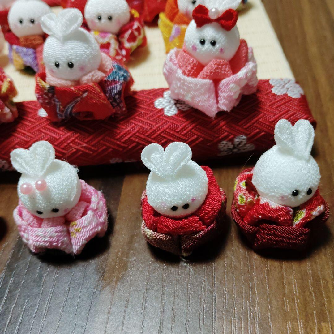 ウサギのひな人形 18体セット　ピンク系