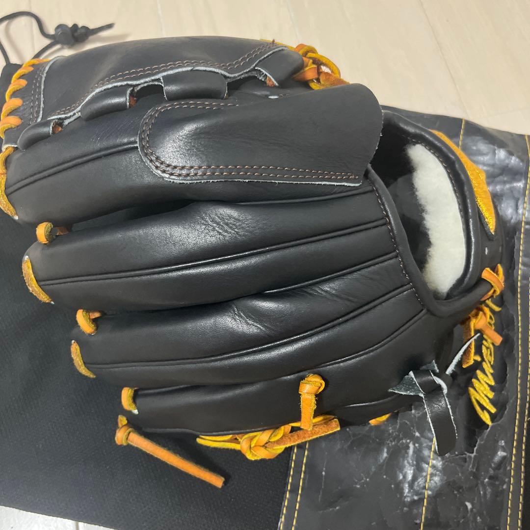 ミズノプロ 軟式グローブ 投手用ブラック/オレンジ