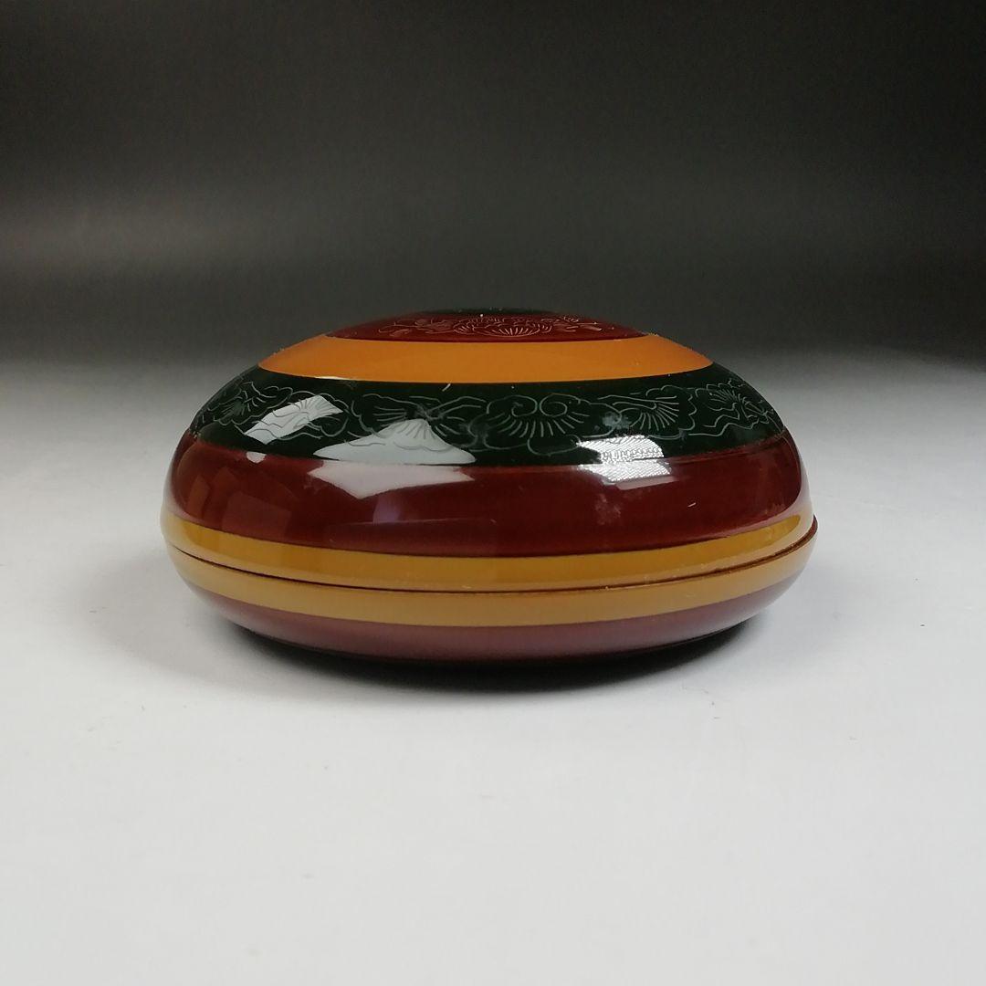 Ｗ１２７　香合　『玄々斉好　独楽　香合』『熊谷秀穂 作』　共箱　茶道具