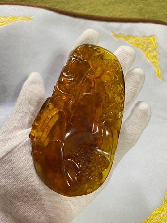 琥珀  天然琥珀  こはく バーマイト コレクション 龍牌彫刻品  龍牌  置物