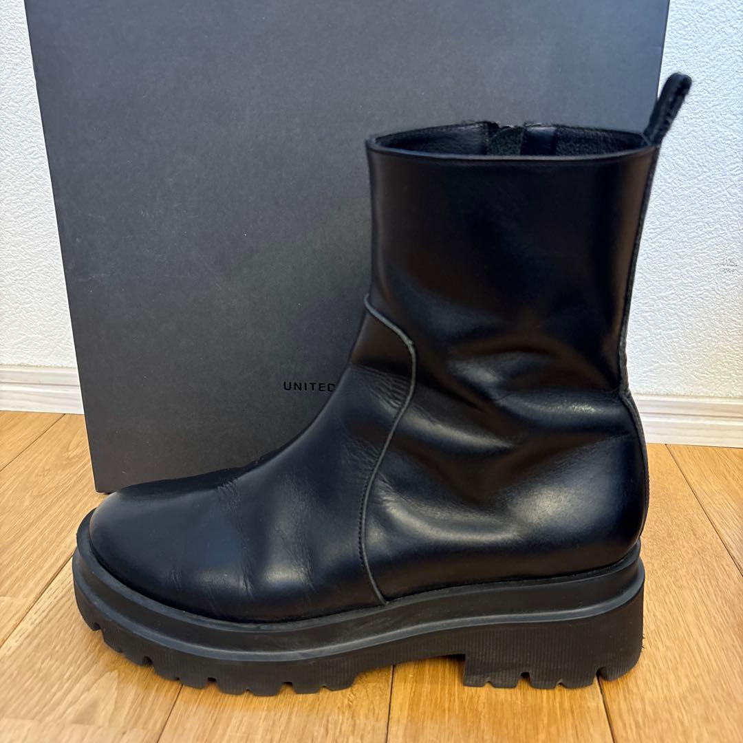UNITED ARROWS ラウンドショートブーツ 38 ブラック 専用箱付き
