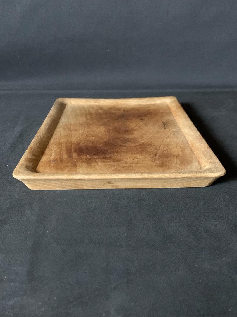 本欅 無垢 手彫 煎茶盆 香盆　古民芸我谷盆 897