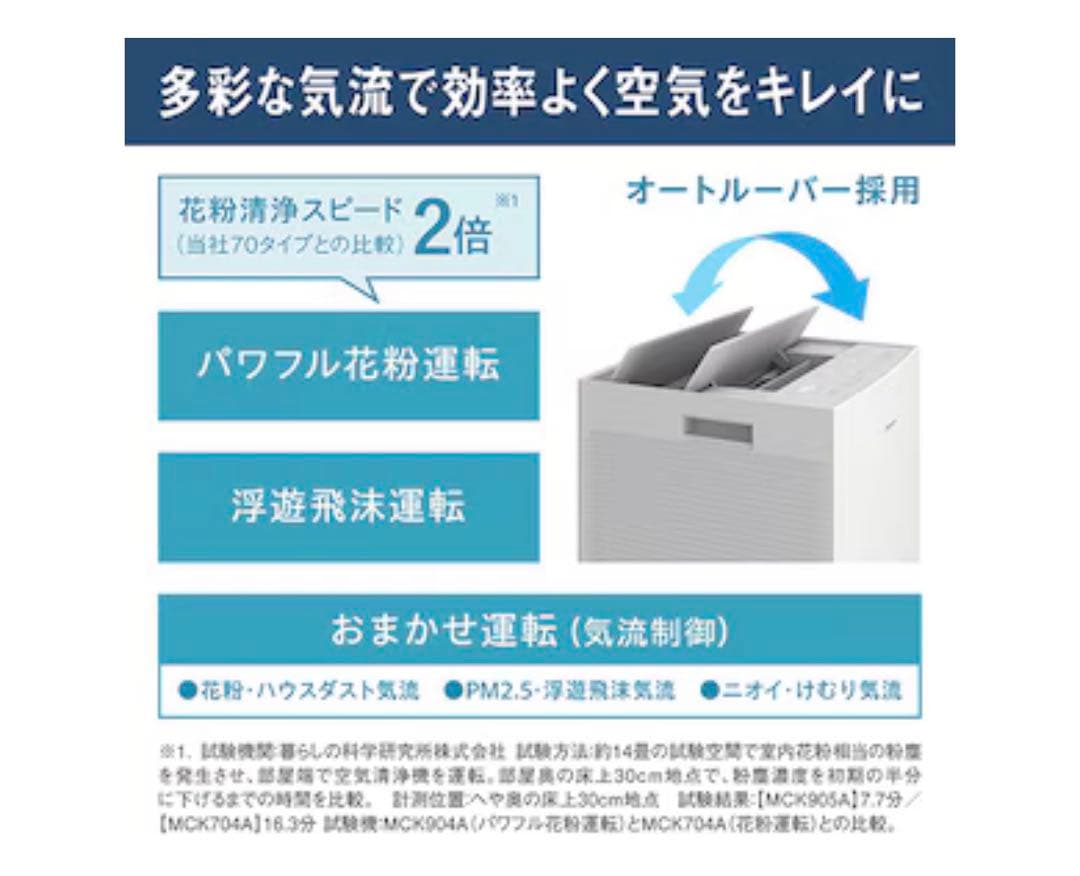 2025年製 DAIKIN ダイキン 空気清浄機 加湿 MCK905ABK-T