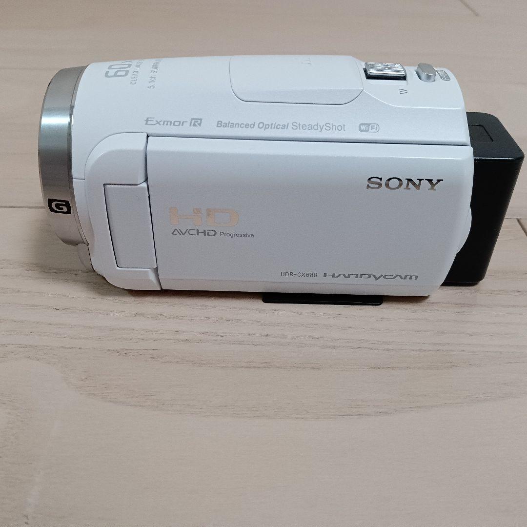 SONY HDR-CX680 ビデオカメラ ホワイト、マイクロSD128GB付き