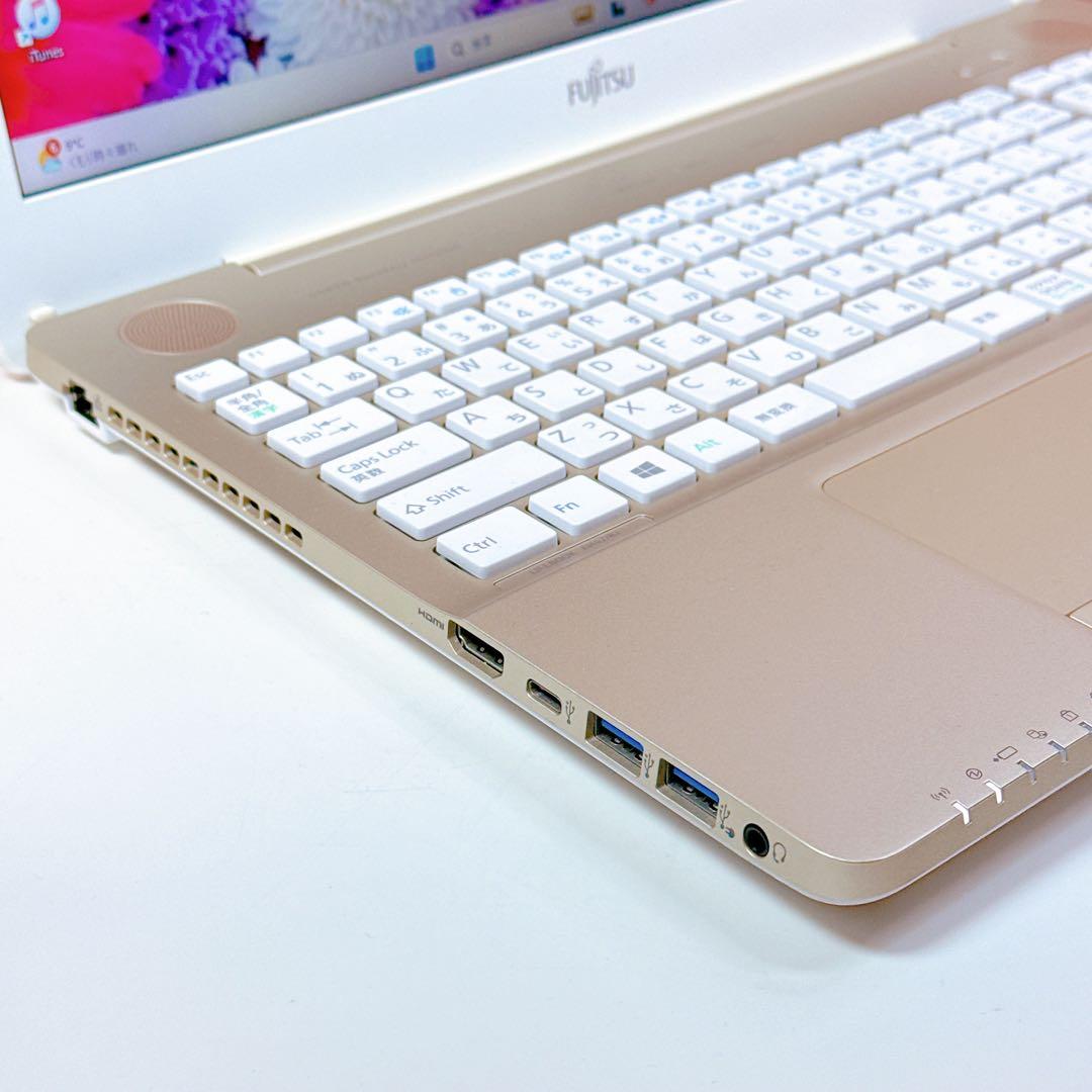 新品SSD✨Windows11✨ノートパソコン✨カメラ✨オフィス✨お洒落ゴールド