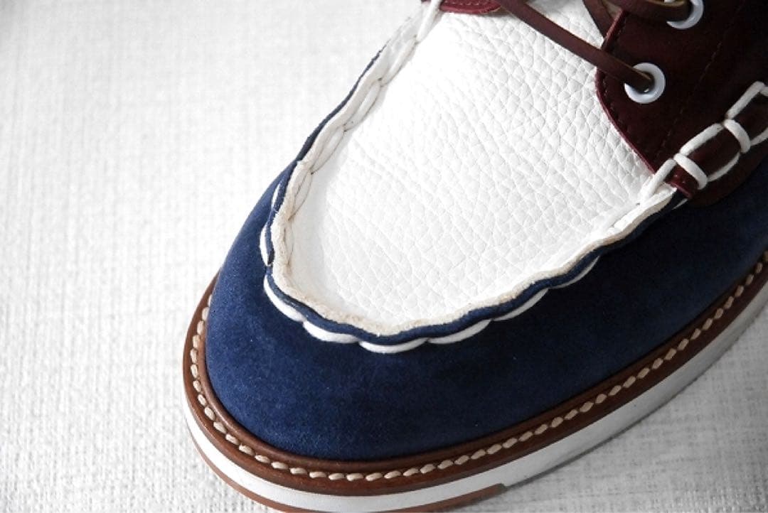 TOD'S デッキシューズ 27cm 紺×白×ボルドー イタリア製