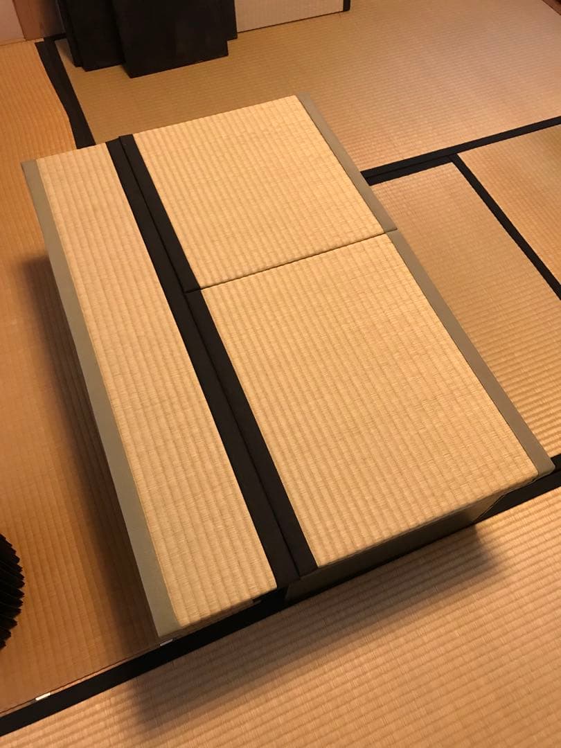 組み立て茶道用道具畳、炉壇収納ボックス、建水台と貴人畳の角の台の4点セット