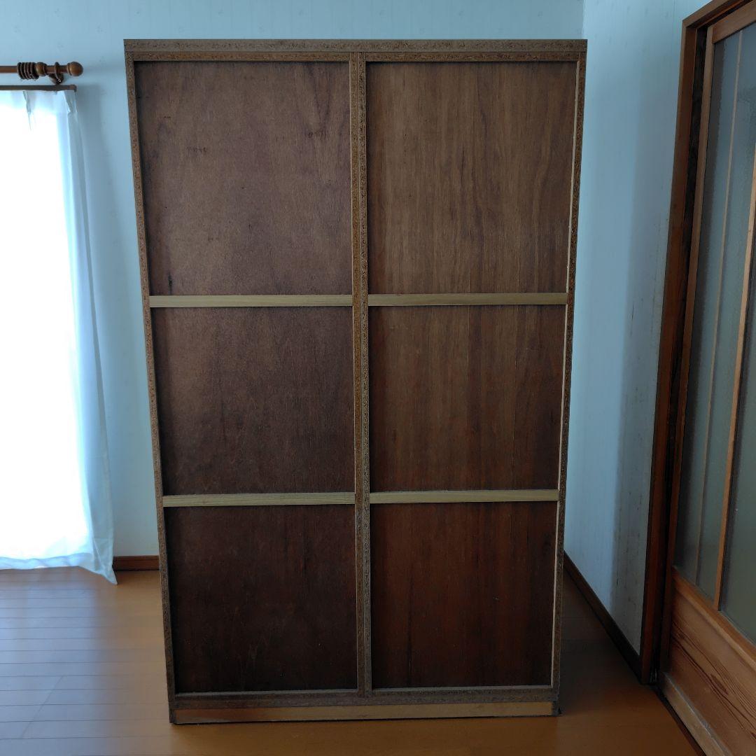 【中古】洋タンス 引き戸 クローゼット 木製 大容量 ワイド 可動棚 たのメル便