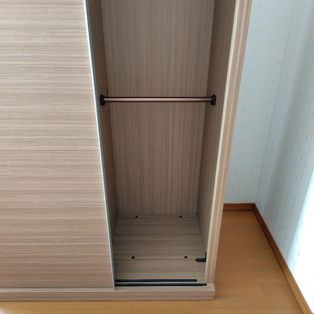 【中古】洋タンス 引き戸 クローゼット 木製 大容量 ワイド 可動棚 たのメル便