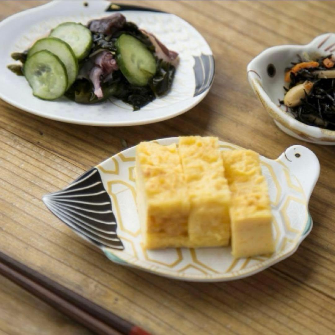 【新品】【大人気】有田焼　幸楽窯　鶴亀銘々皿セット　縁起物