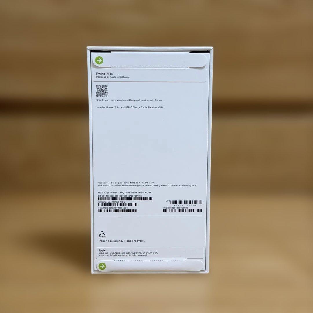 【シャッター音無し】iPhone17Pro シルバー 256GB アメリカ版