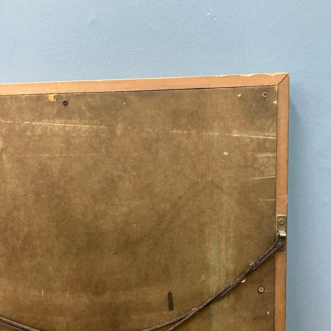 昭和レトロ 希少 金属工芸 馬 浮き彫り レリーフ 壁掛け 額装 サイン入り