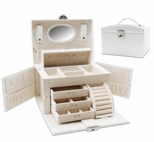 誕生日 大容量ジュエリーボックス ミラー付き アクセサリー