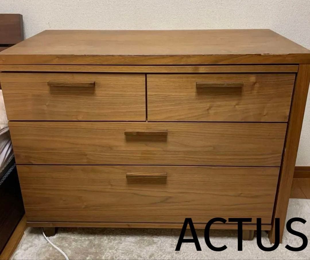 北欧テイスト　アクタス　3段引き出しチェスト サポートデスク付き　大収納量