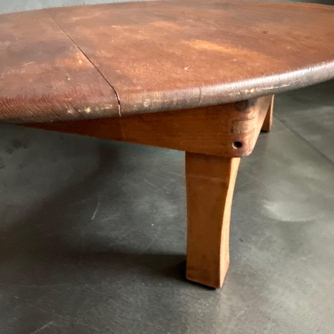 瞬間的お値下げ‼️ヴィンテージ　木製円形座卓 ダークブラウン