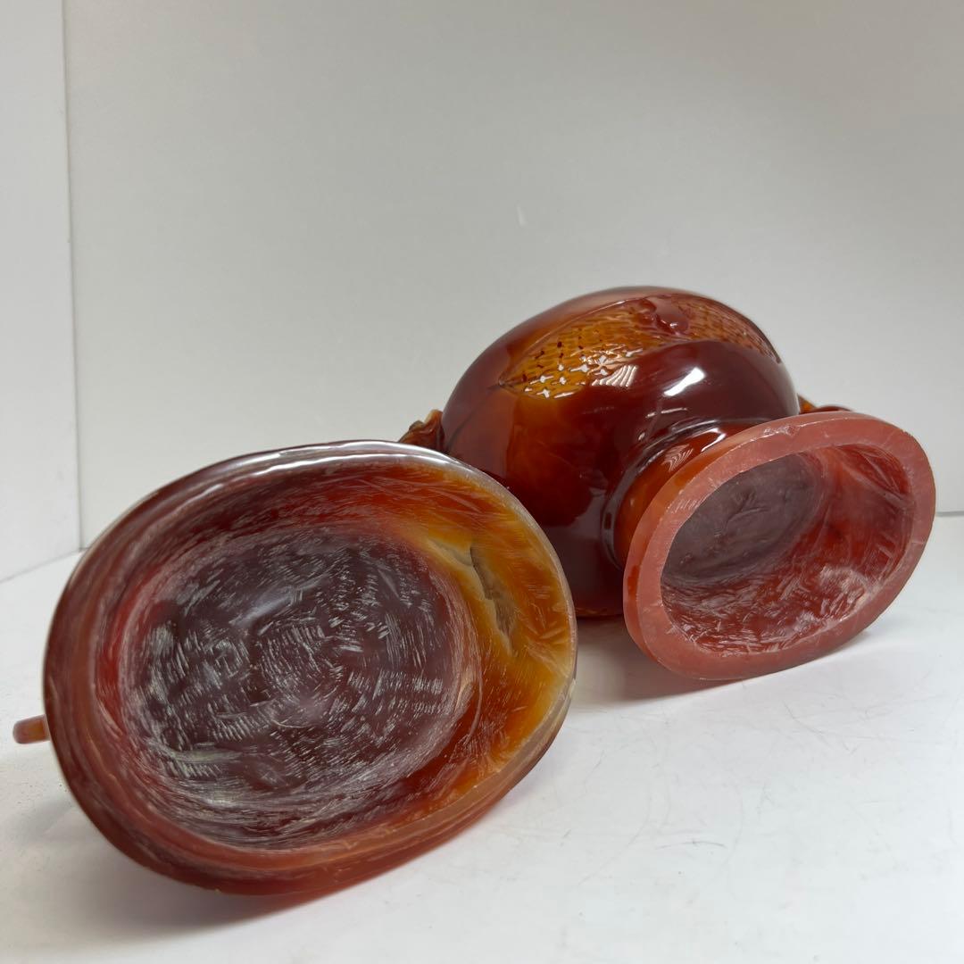 専用　中国美術　本黄瑪瑙　香炉　1796g トヒサ　東な8-0121☆2F