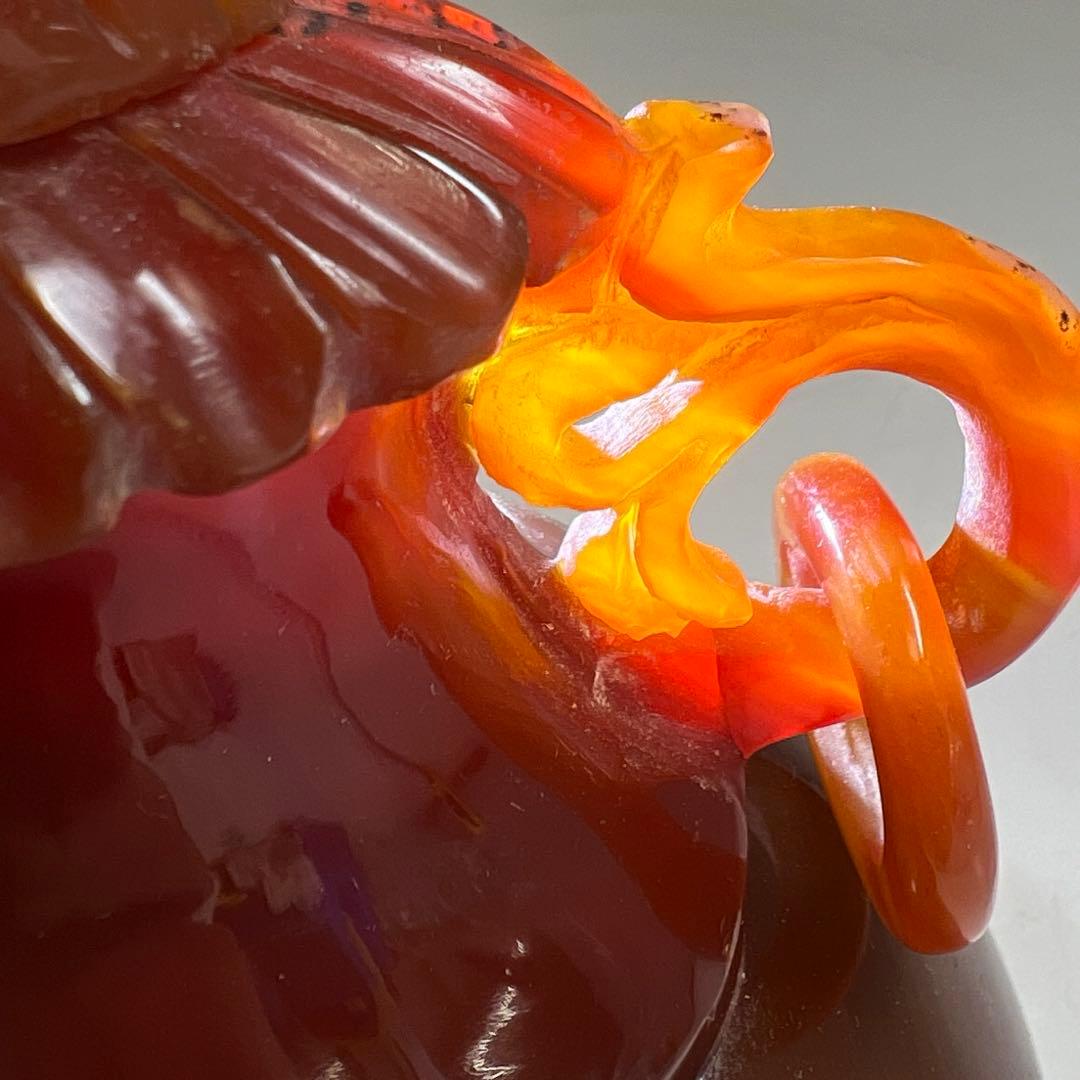 専用　中国美術　本黄瑪瑙　香炉　1796g トヒサ　東な8-0121☆2F