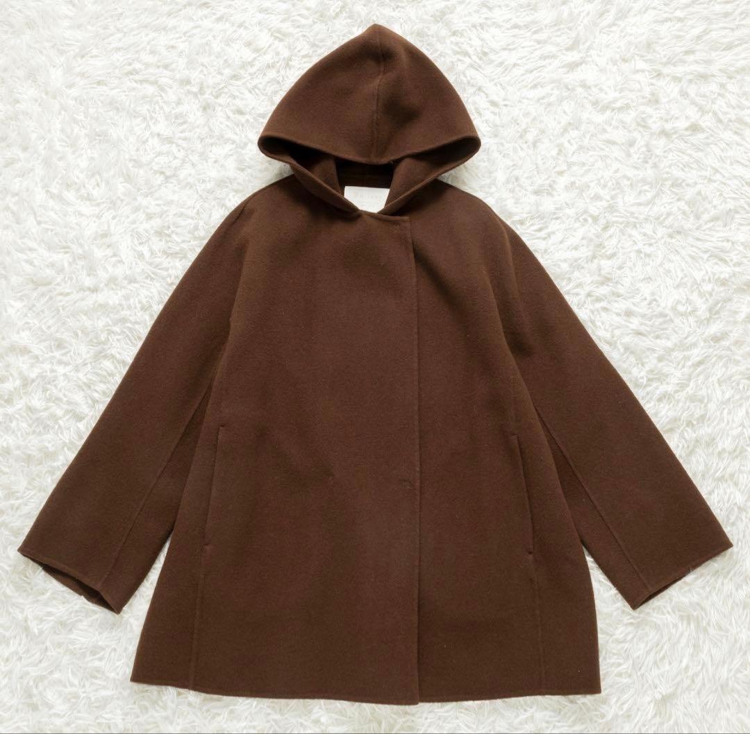 Ballsey プレミアムウールリバー フーデッドショートコート ブラウン 36