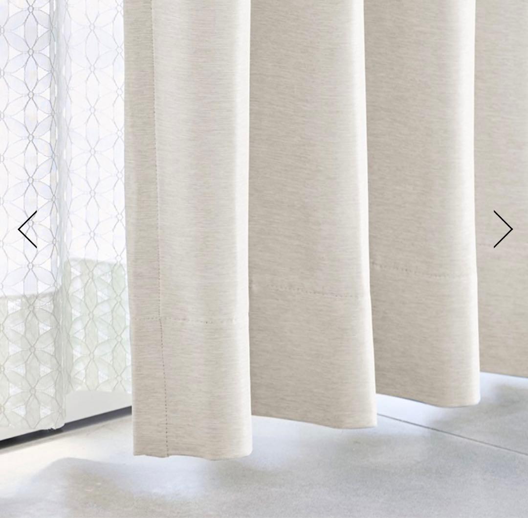 遮光2級｜ベーシック遮光Ⅱ（アイボリー）｜カーテン　157×198 両開き