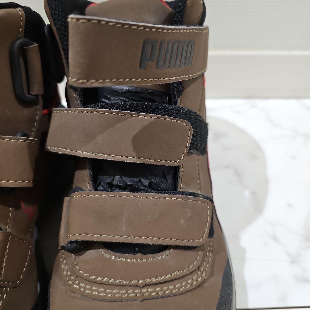 PUMA ハイカット安全靴 ブラウン/レッド