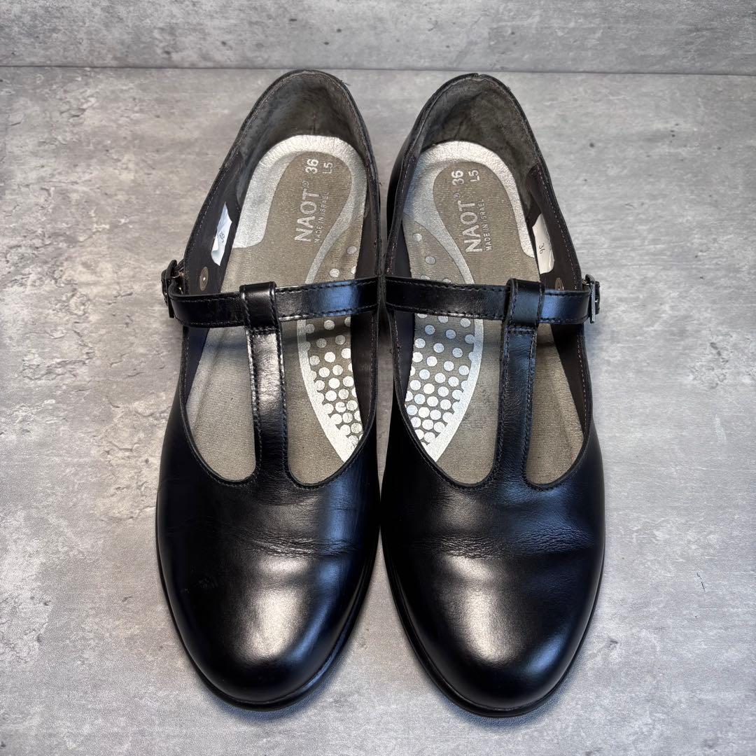 【極美品】NAOT TETE ナオト　テテ　Tストラップシューズ　ブラック　本革