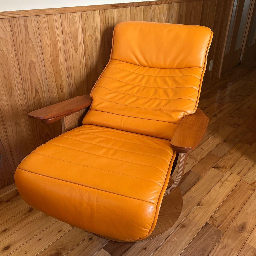 【美品】カリモク 1人 シングルソファー オットマン付き　ザファースト