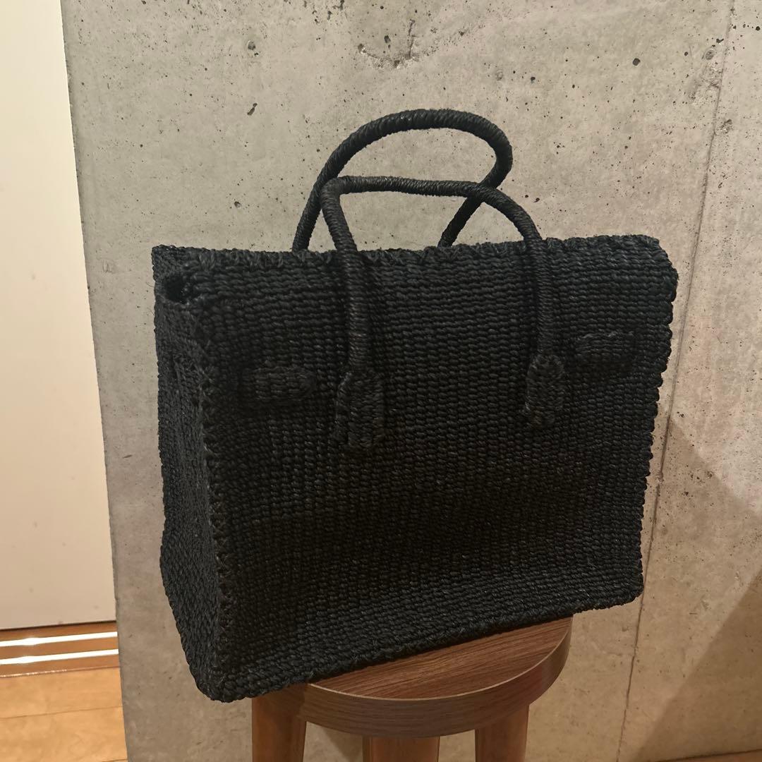 SEA(シー)オールアバカ カゴバーキンバッグ　M ブラック