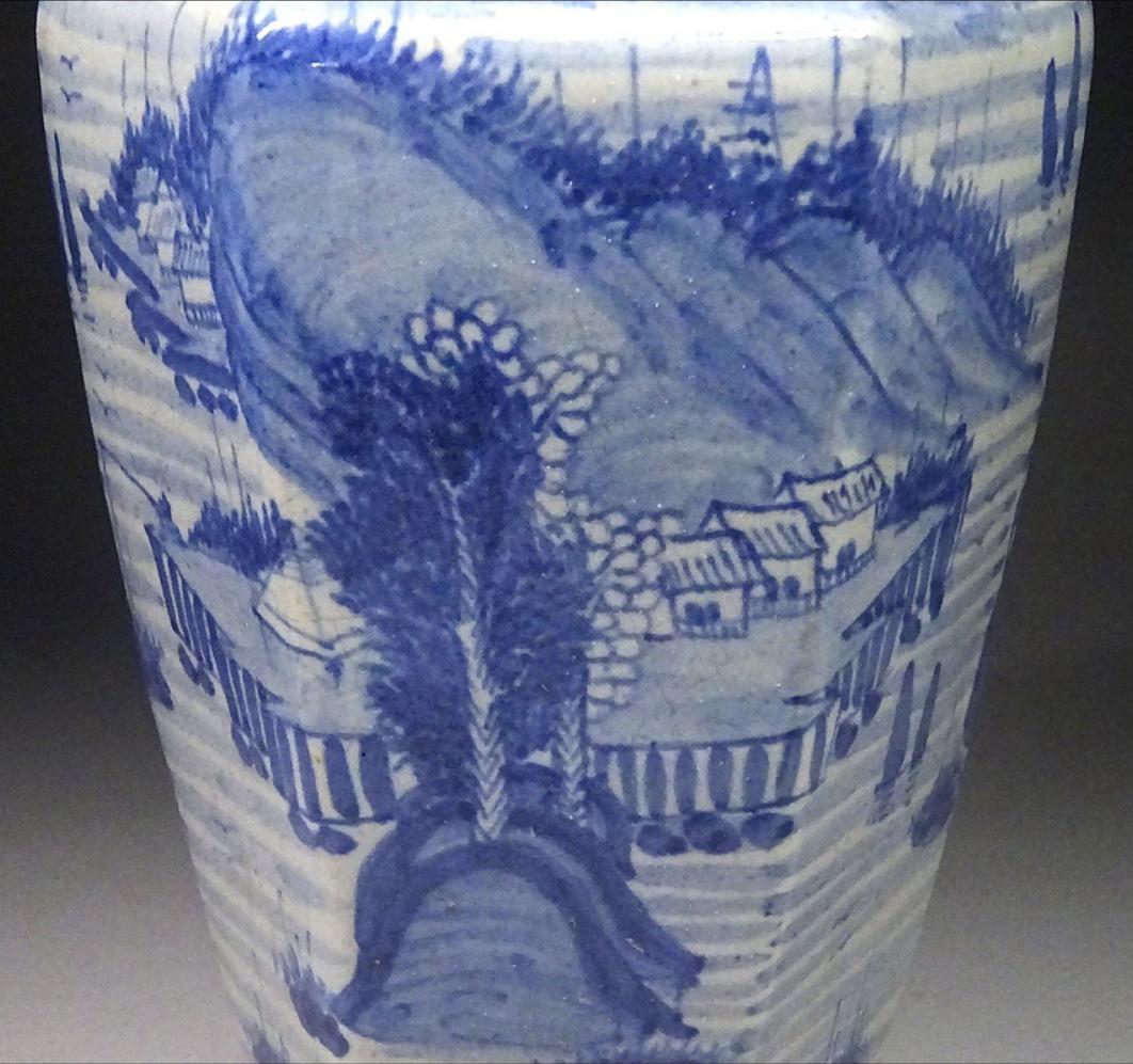 中国古玩 青花 染付 花瓶 乾隆元年製 時代物 唐物 t99147-2