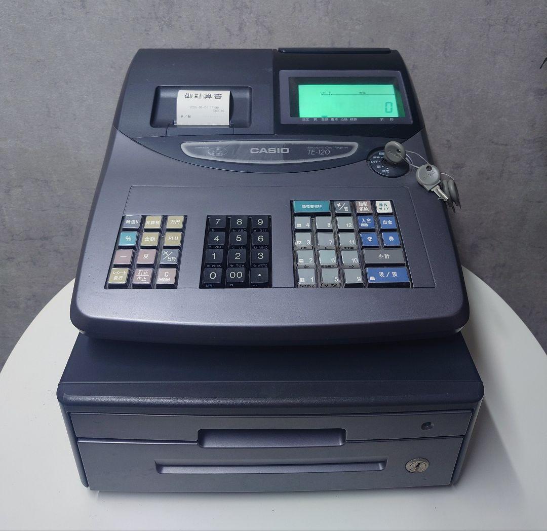 【送料込み】CASIO　レジスター　TE-120　黒　グレー