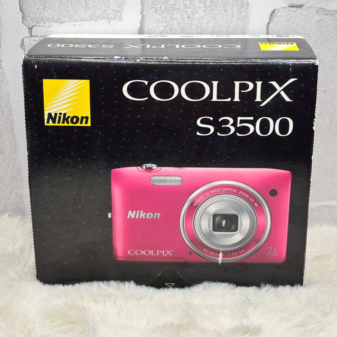 Nikon COOLPIX S3500 レッド 動作良好 充電器・バッテリー３個
