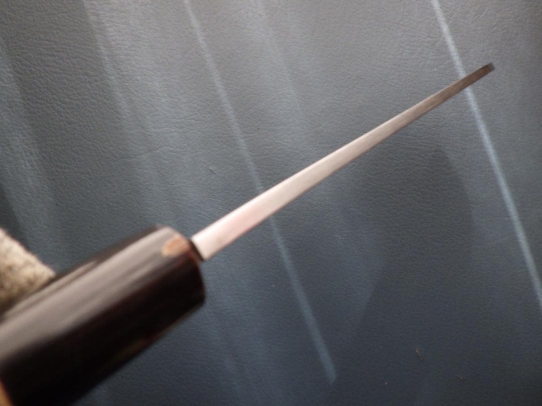 テ*ん様 京都/有次・鎌薄包丁・黒本水牛★手研ぎ済み▲記名有り▲