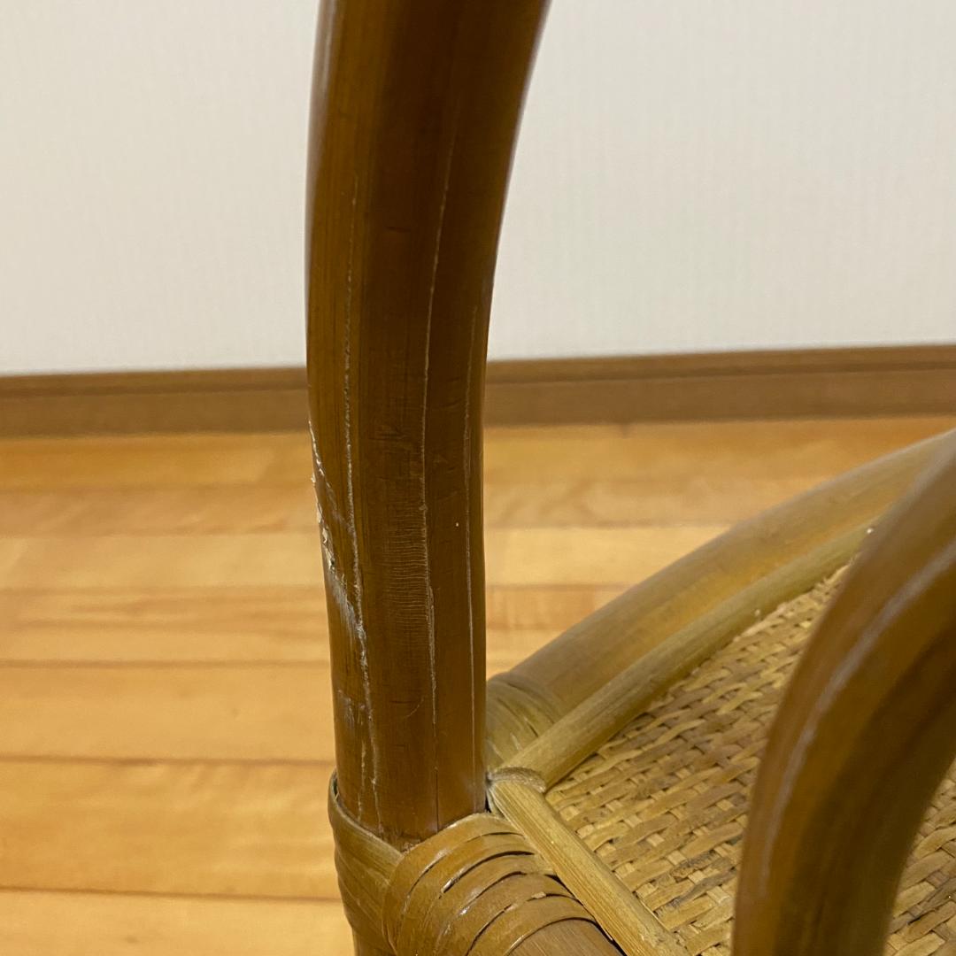 籐 ラタン ローチェア 肘付 W54 D57 H61 座面の高さ20 送料込み