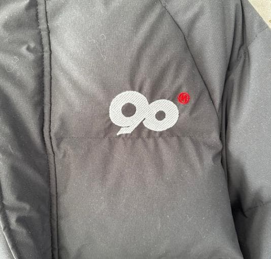 9090 90 Logo Rich Puffer Jacket 黒 ブラック L