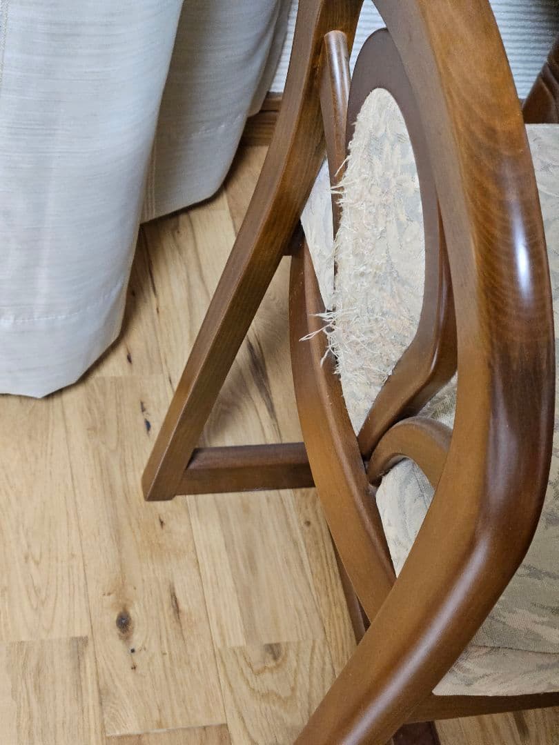 クラシック木製ドレッサー・鏡台　レトロアンティーク　椅子付