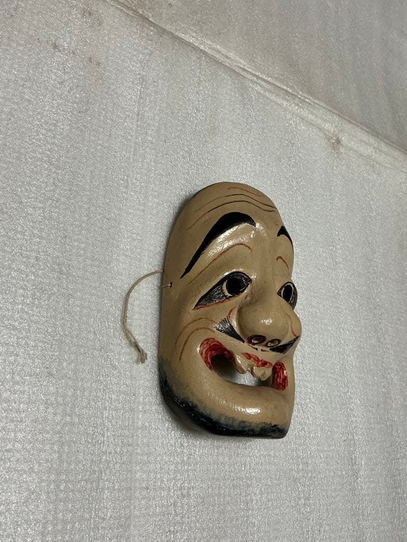 備後の神楽面／手作り面。魔除けとしてお使いください。【木面】。