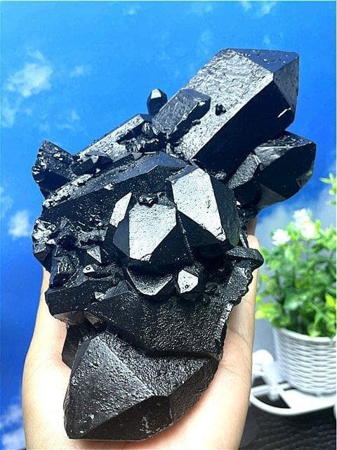 2055gAAA級【魔除け】◆天然モリオン黒水晶原石 B88C6/324C16B