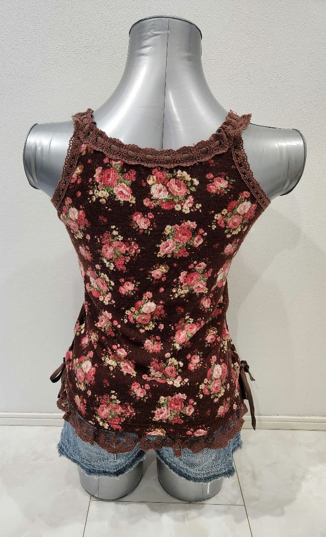 リズリサ y2k 姫系 姫ギャル フェアリーグランジ 花柄 レース キャミ