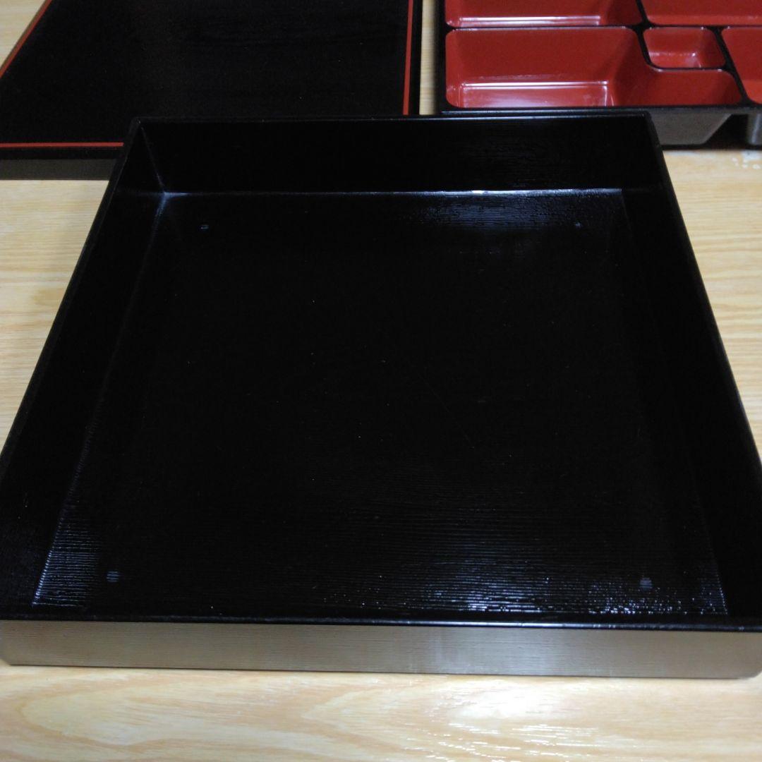 ②松花堂弁当箱 赤い仕切り付き 30㎝×30㎝×約6㎝ 10組セット