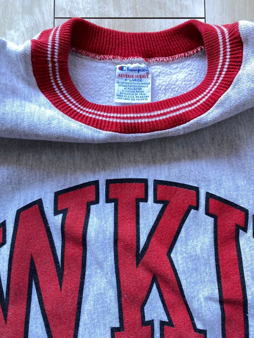 90s USA製 champion リバースウィーブ リブライン 大学ロゴ