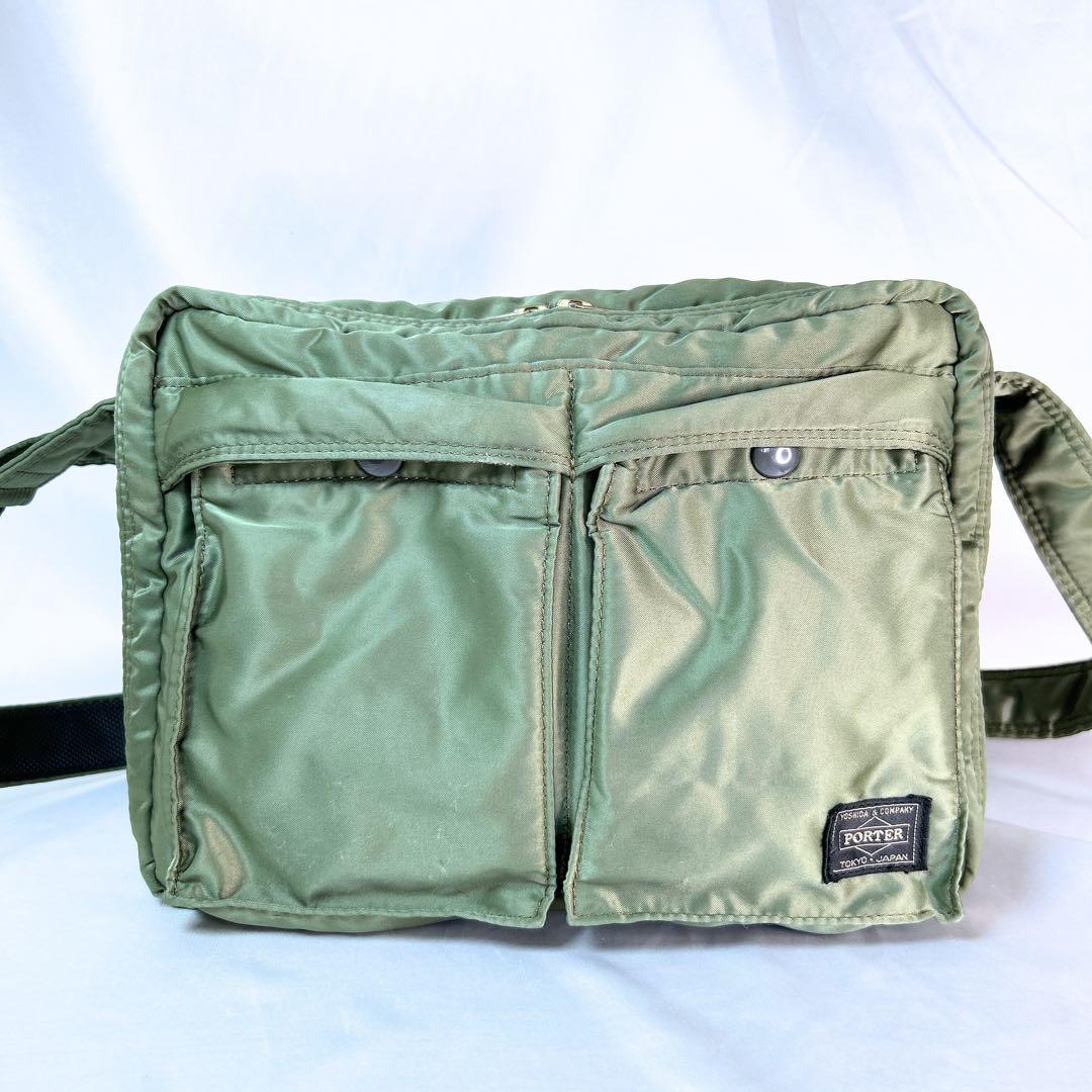PORTER ポーター タンカー ショルダーバッグ 2層 セージグリーン