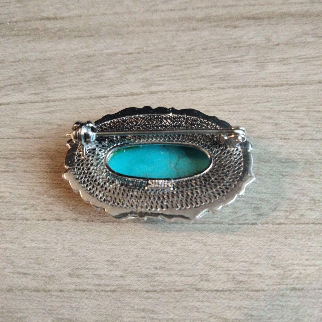 SILVER ターコイズ ブローチ
