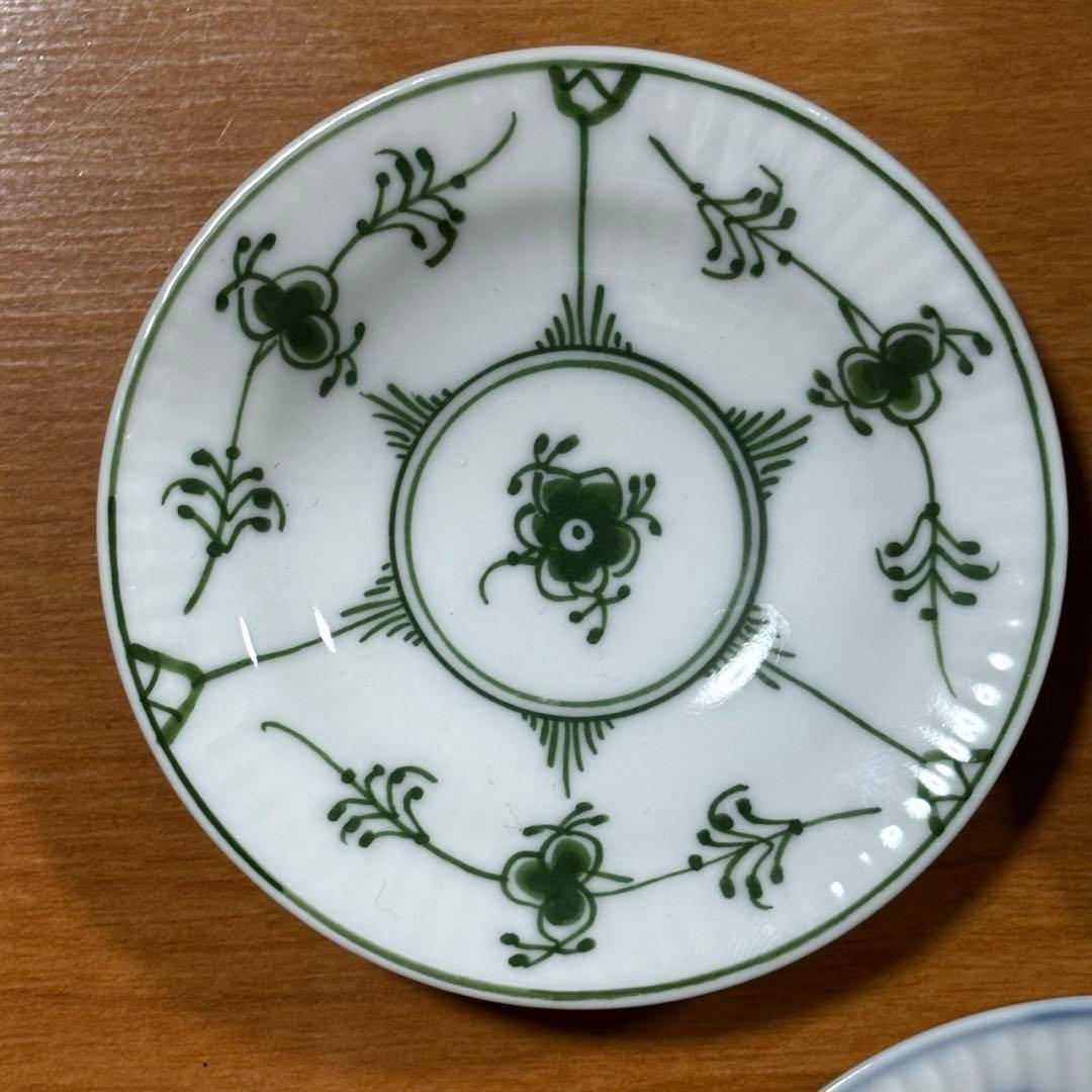 希少 ロイヤルコペンハーゲン グリーン フルレース ハーフレース 豆皿 5枚