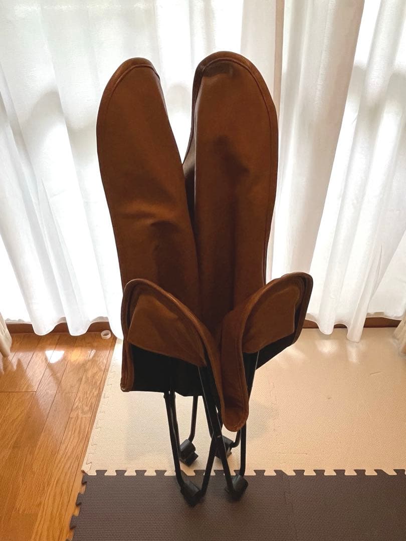 値下げ！折りたたみチェア　レザー調　バタフライチェア　アウトドア キャンプ