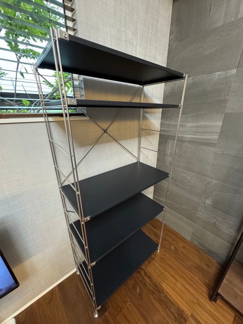 無印スチールユニットシェルフ　スチール棚　ダークグレー