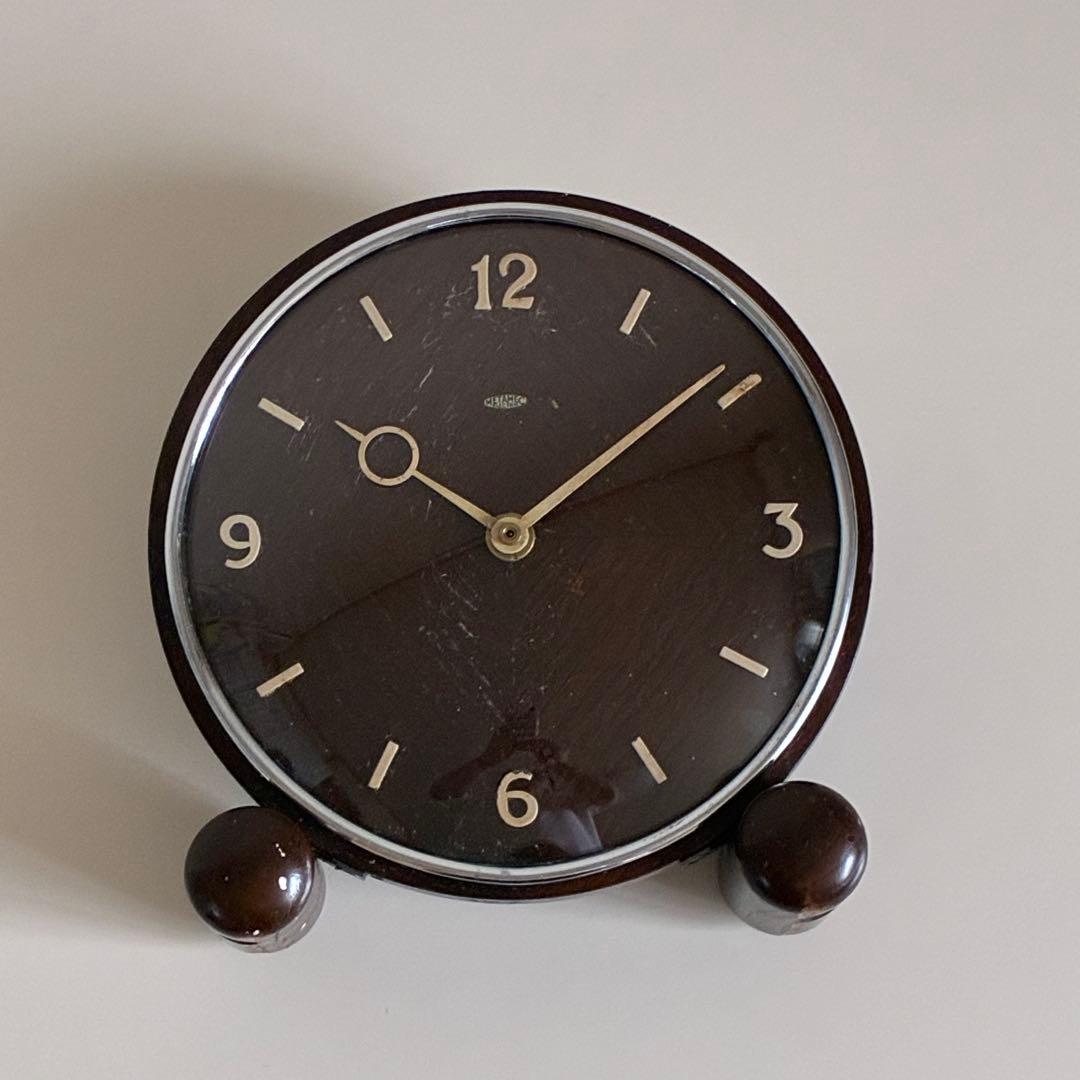メンテ品 イギリス ヴィンテージ mec テーブルクロック 置き時計