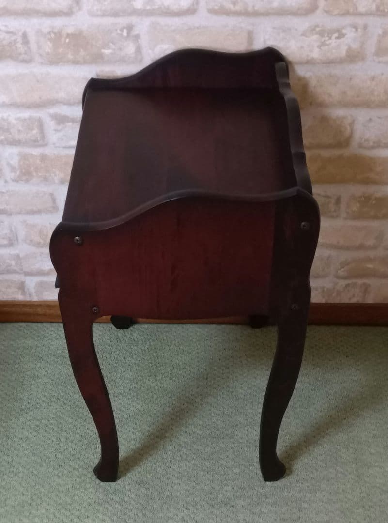 アンティーク調/猫脚　花台電話台飾り台　ブラウン　家具中古43×36×高63cm