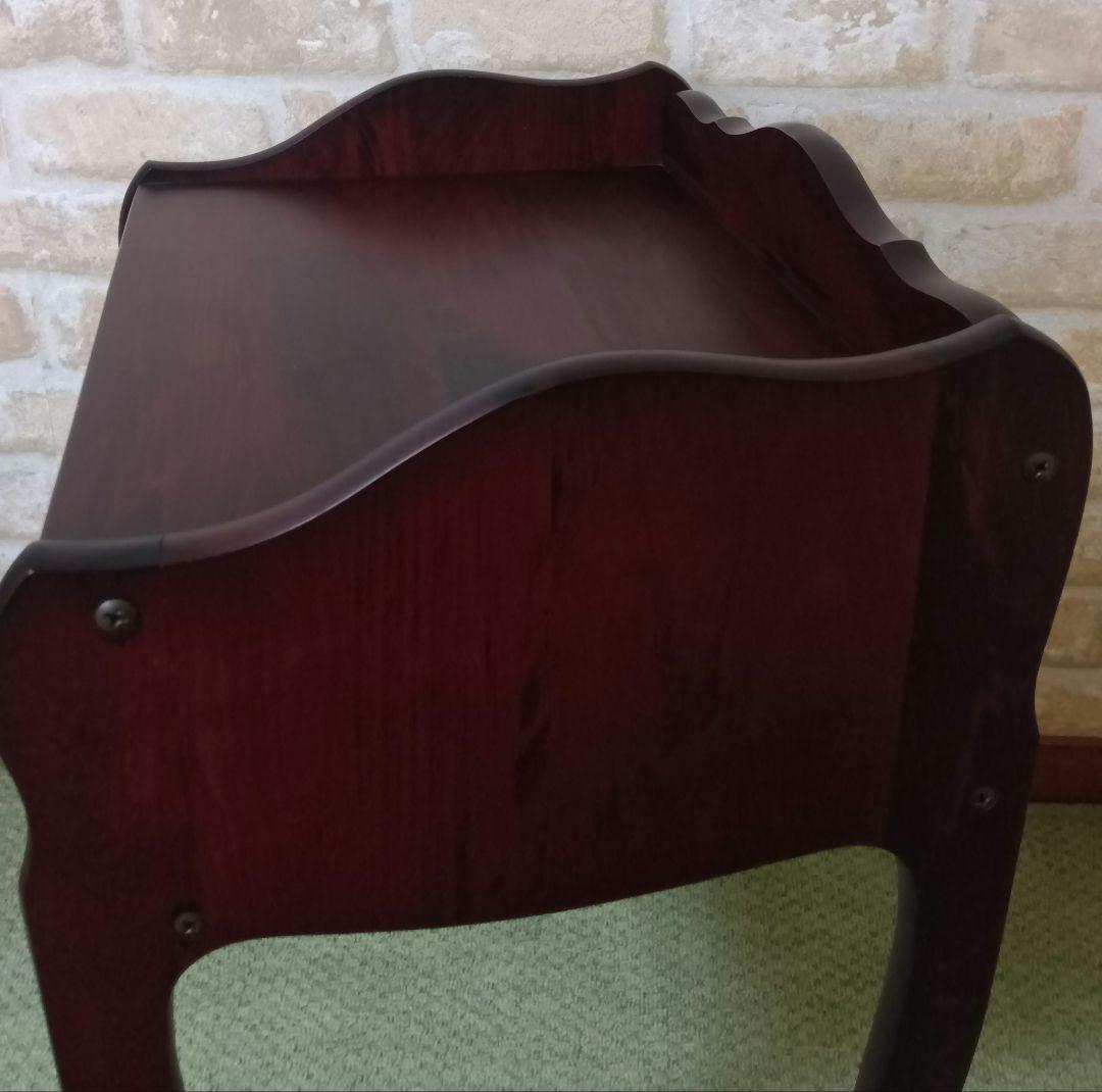 アンティーク調/猫脚　花台電話台飾り台　ブラウン　家具中古43×36×高63cm